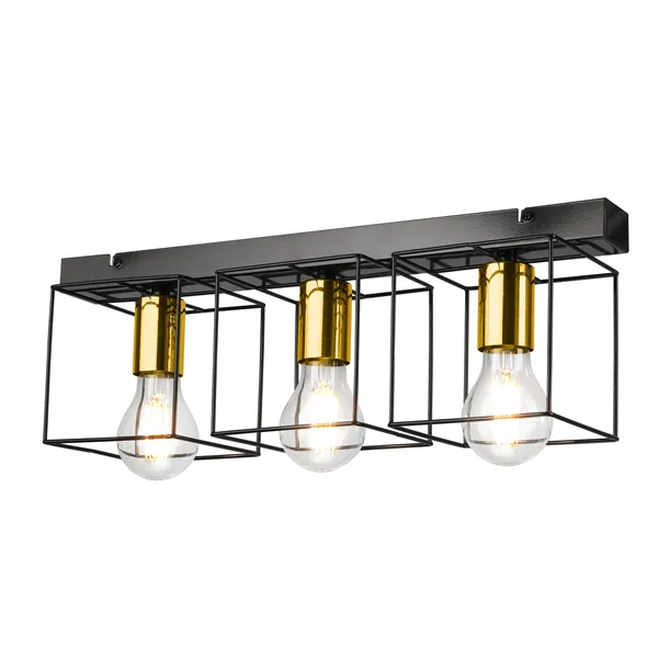 LM - 3.181 MIKA 3-light ceiling lamp black / gold