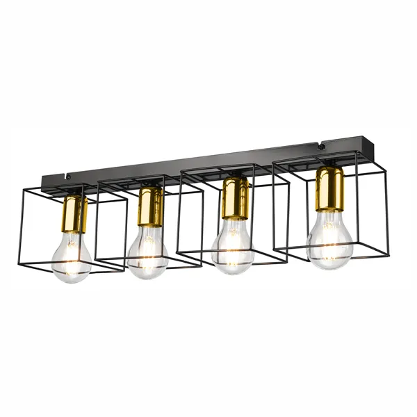 LM - 4.181 MIKA 4-light ceiling lamp black / gold