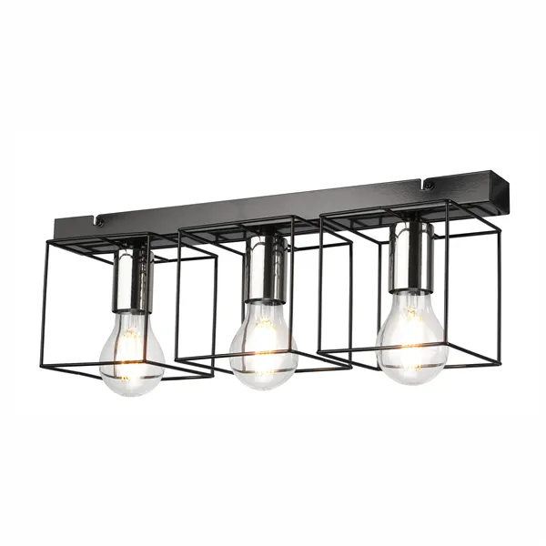 LM - 3.181 MIKA 3-light ceiling lamp black / chrome