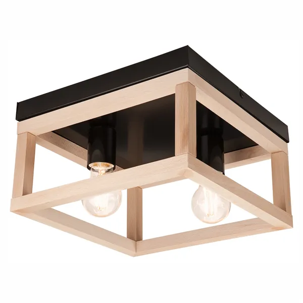 LM - 2.175 VILLY 2-light ceiling lamp black / natural