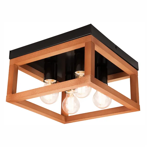 LM - 4.175 VILLY 4-light ceiling lamp black / rustic