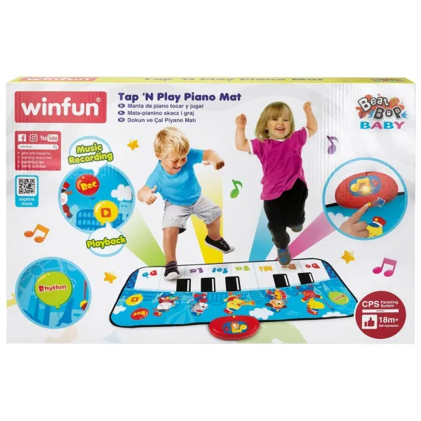 Rotaļlietas klavieres Winfun 90 x 0,5 x 38 cm Zils dzīvnieki (6 gb.)