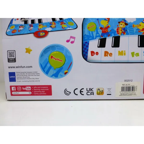 Rotaļlietas klavieres Winfun 90 x 0,5 x 38 cm Zils dzīvnieki (6 gb.)