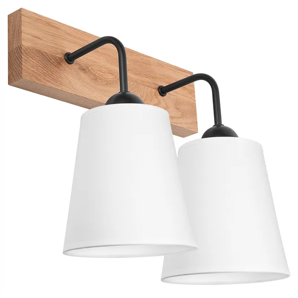 KM-2.200 LULA 2-light oak / white wall lamp