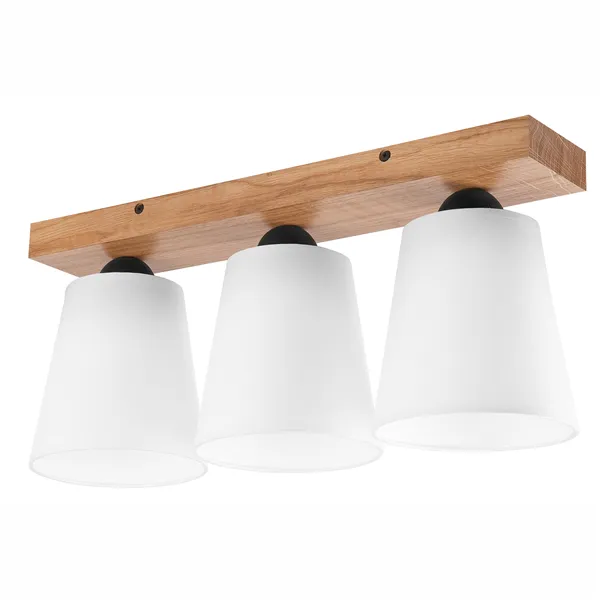 LM-3.200 LULA 3-light ceiling lamp, oak / white