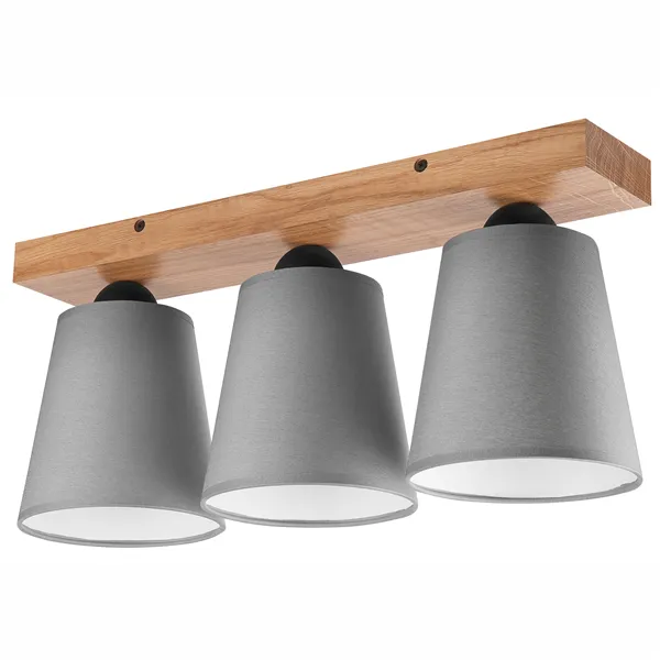 LM-3.200 LULA 3-light oak / gray ceiling lamp