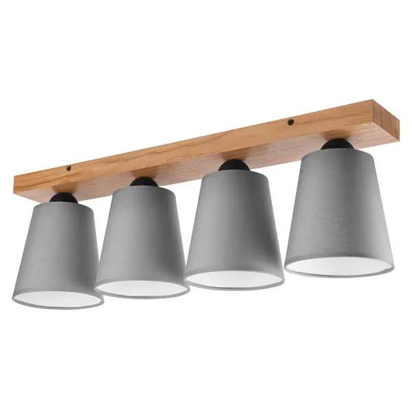 LM-4.200 LULA 4-light oak / gray ceiling lamp