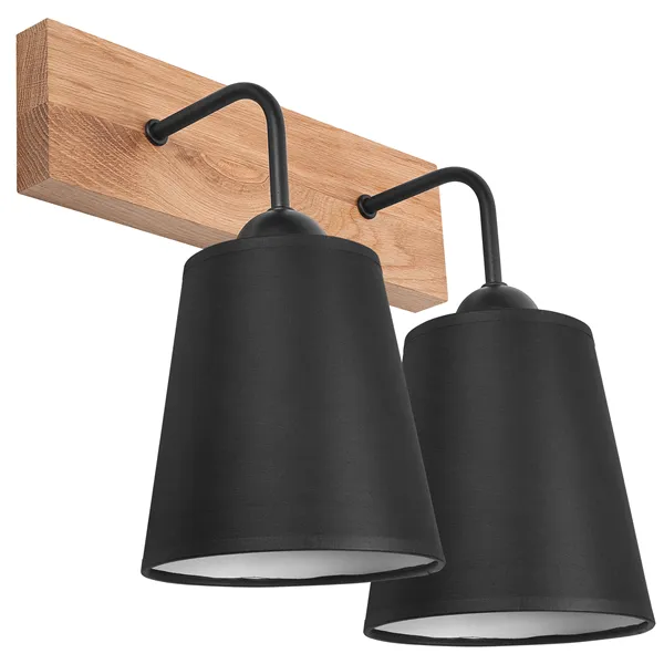 KM-2.200 LULA 2-light oak / black wall lamp