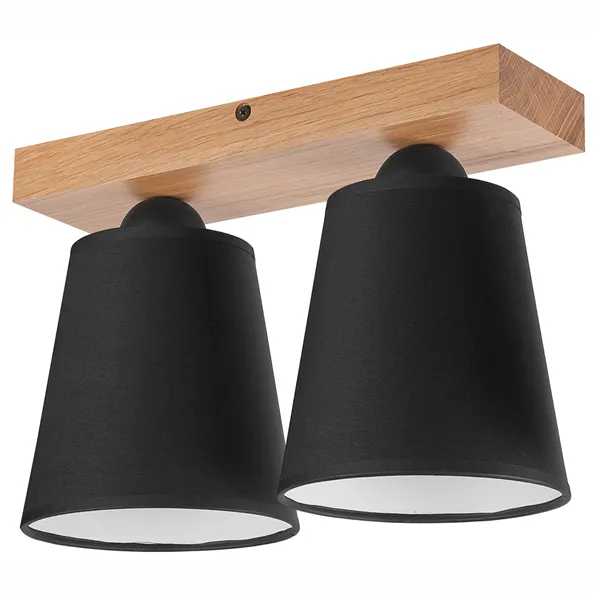 LM-2.200 LULA 2-light oak / black ceiling lamp