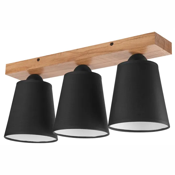 LM-3.200 LULA 3-light oak / black ceiling lamp