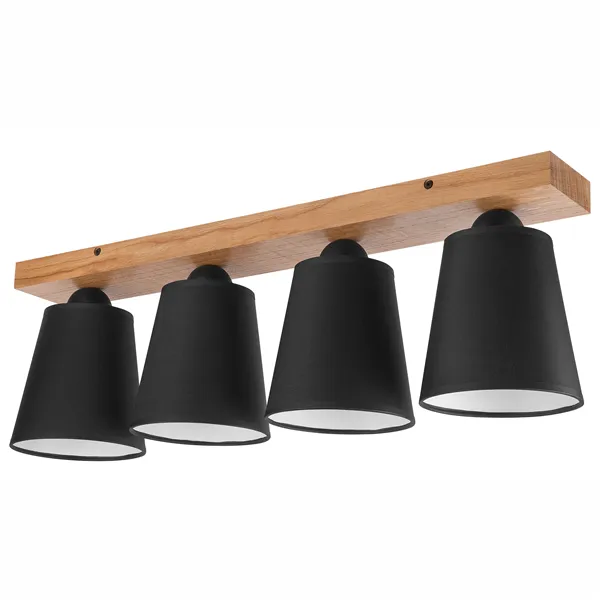 LM-4.200 LULA 4-light oak / black ceiling lamp