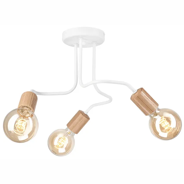 LM-3.195 CONOR 3-light ceiling lamp white / oak