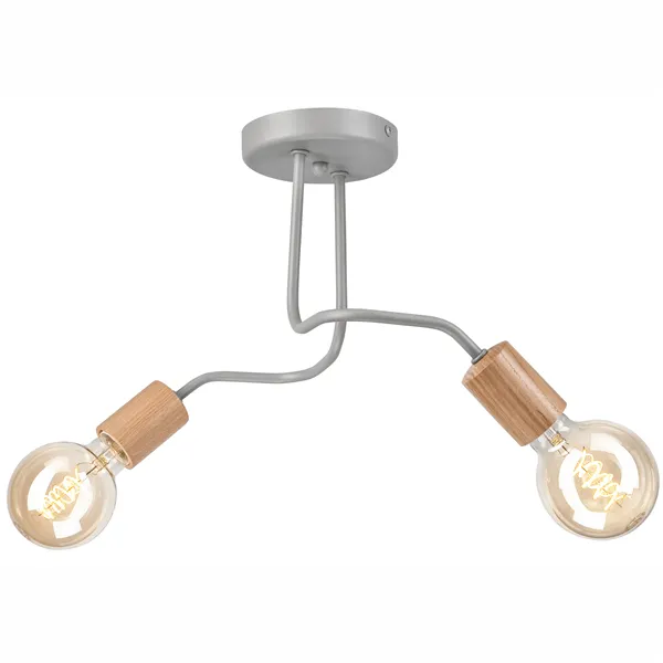 LM-2.195 CONOR 2-light ceiling lamp silver / oak