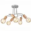 LM-5.195 CONOR 5-light ceiling lamp silver / oak