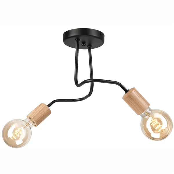 LM-2.195 CONOR 2-light ceiling lamp black / oak