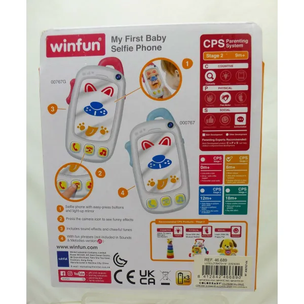 Toy telephone Winfun White 9 x 15,5 x 3,8 cm (6 Units)
