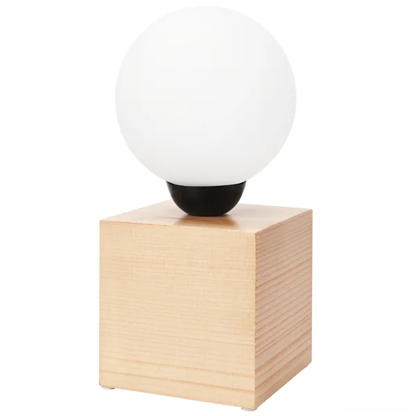 LN-1.D.15 EMI BALL 1-light wooden table lamp with a shade