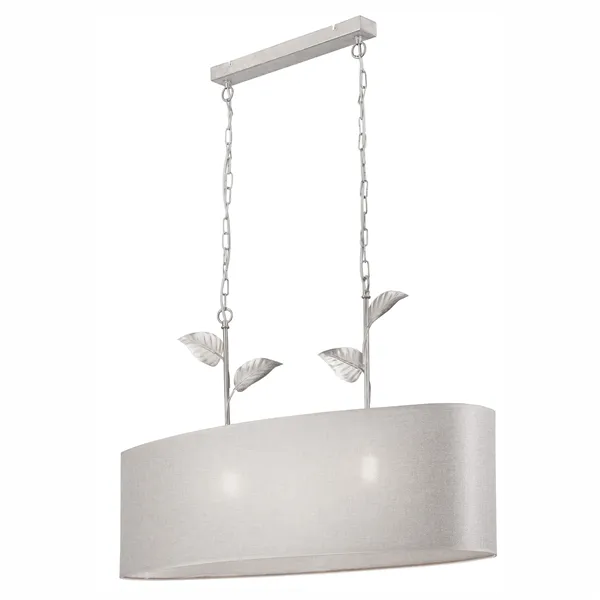 LM - 2.171 NOEMI 2-light silver hanging lamp with a lampshade