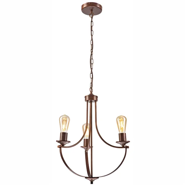 LM - 3.173 GINA 3-light brown metal chandelier