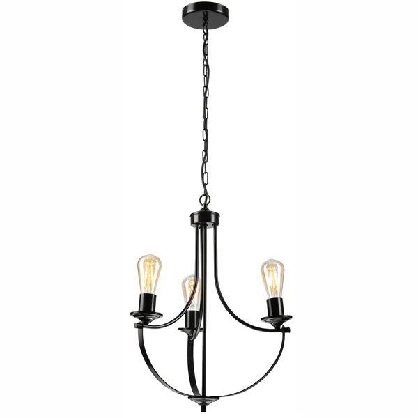 LM - 3.173 GINA 3-light chandelier, black metal