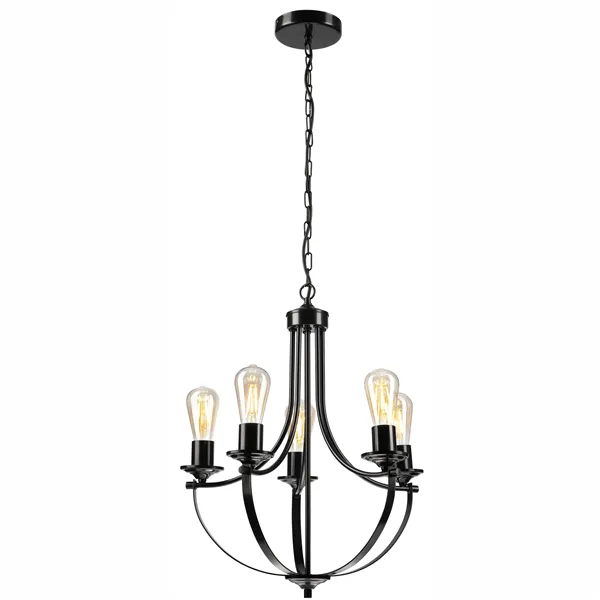 LM - 5.173 GINA 5-light black metal chandelier