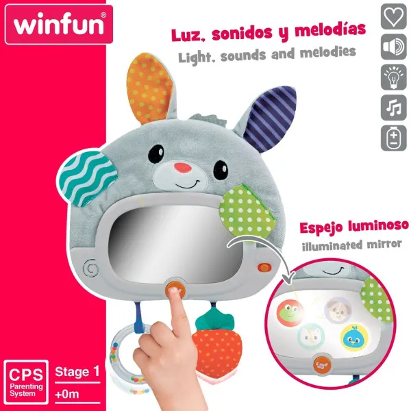 Baby toy Winfun Rabbit 25 x 35 x 2,5 cm (4 Units)