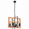 LM - 4.176 CEDRIC 4-light black hanging chandelier with wood