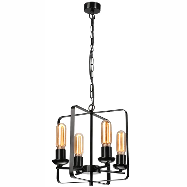 LM-4.177 CEDRIC II 4-light black chandelier on a chain