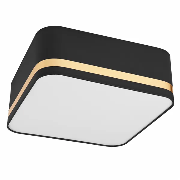 LM-2.211 OTHELIA ceiling lamp with a lampshade, 2-light, black with a gold stripe