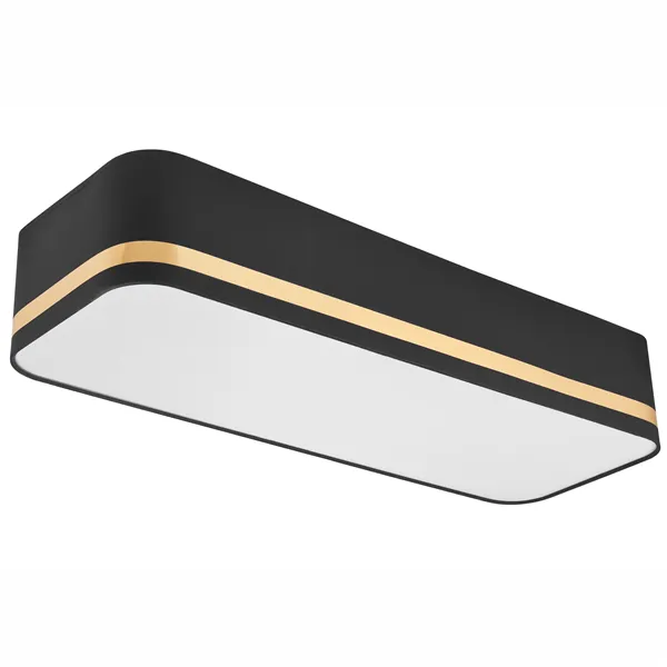 LM-3.113 GILLIAN ceiling lamp with a 3-light lampshade, black with a gold stripe