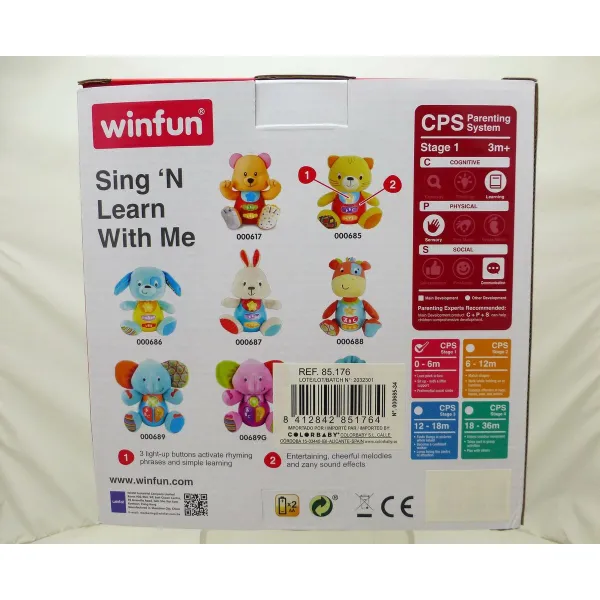 Плюшевая игрушка, издающая звуки Winfun кот 16 x 17,5 x 10,5 cm (6 штук)