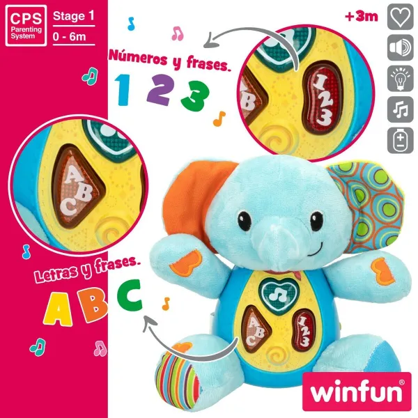 Плюшевая игрушка, издающая звуки Winfun Слон 17 x 17,5 x 10 cm (6 штук)