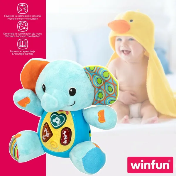 Плюшевая игрушка, издающая звуки Winfun Слон 17 x 17,5 x 10 cm (6 штук)