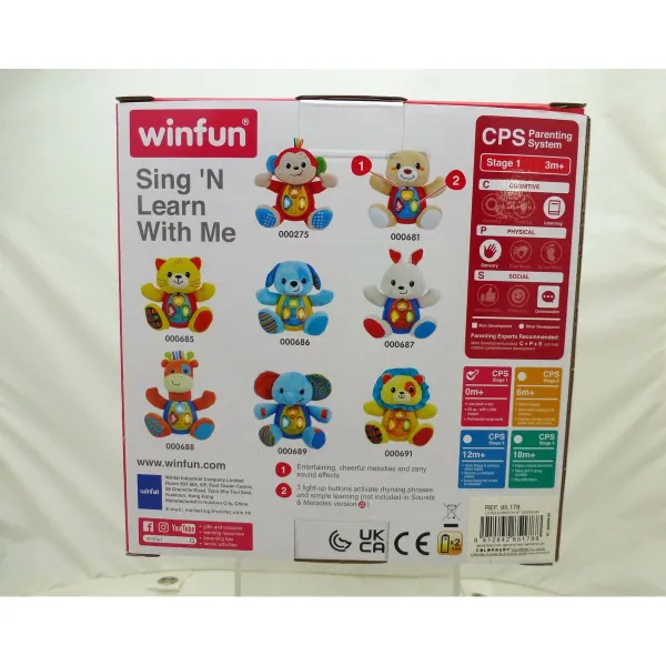 Плюшевая игрушка, издающая звуки Winfun Слон 17 x 17,5 x 10 cm (6 штук)