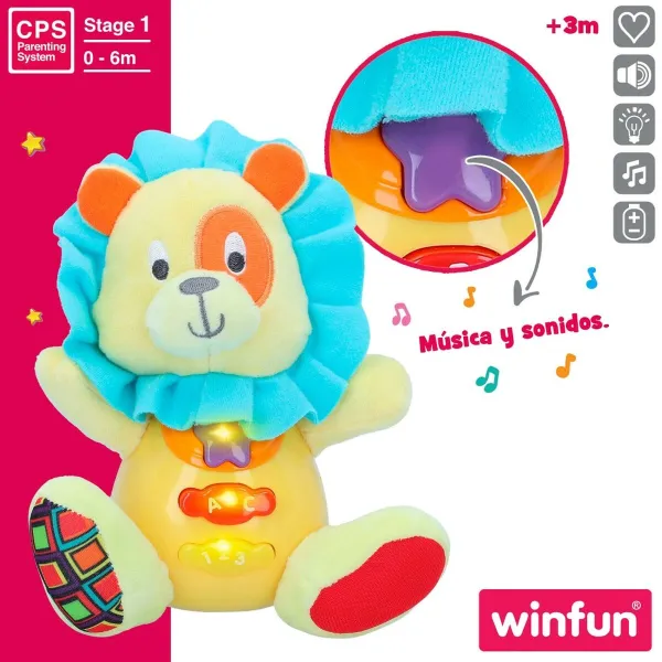 Плюшевая игрушка, издающая звуки Winfun Лев 15 x 15 x 9 cm (6 штук)