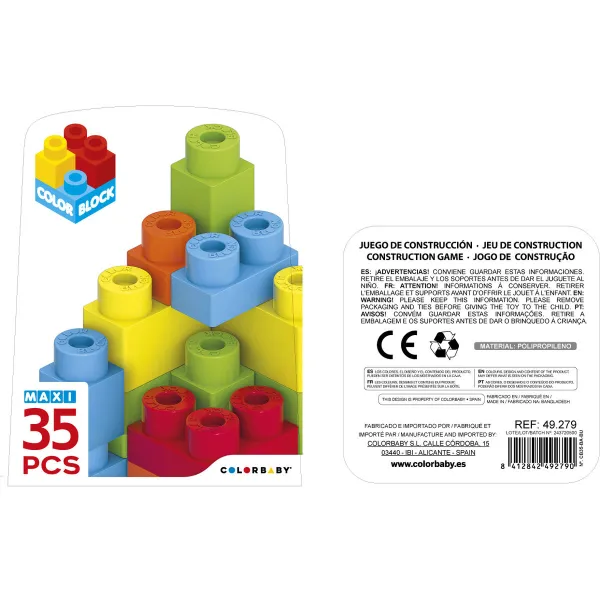 Rakennussetti Color Block Basic Kuutio 35 Kappaletta (6 osaa)