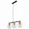 LM-3.196 ELOISE 3-light hanging lamp with transparent shades, brass