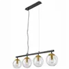 LM-4.196 ELOISE 4-light hanging lamp with transparent shades, brass