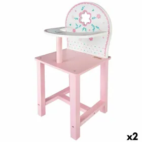 Syöttötuoli Woomax 25 x 55 x 20 cm Nukkea Valkoinen Pinkki 2 osaa