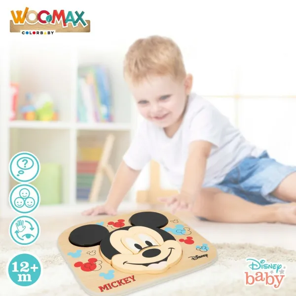 Lasten puinen palapeli Disney Mickey Mouse + 12 vuotta 6 Kappaletta (12 osaa)