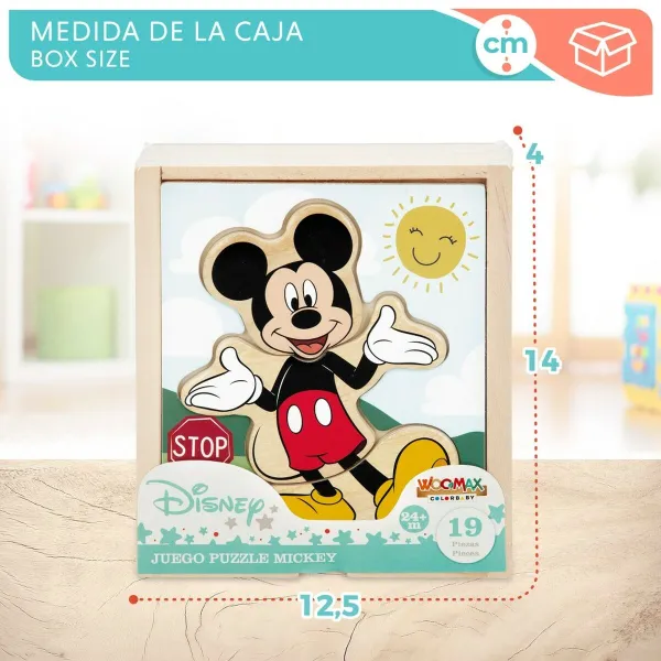 Vaikiška medinė puzlė Disney + 2 metų (12 vnt.)