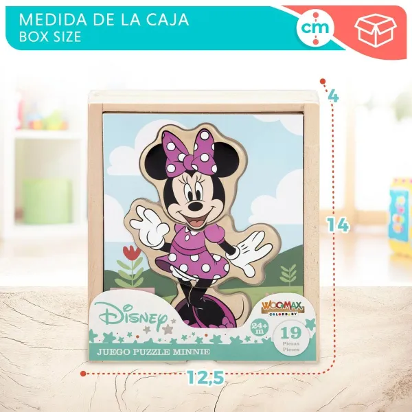 Lasten puinen palapeli Disney + 2 vuotta 19 Kappaletta (12 osaa)