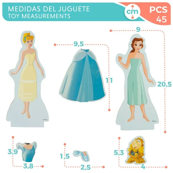 Set of Figures Disney Princess 9 x 20,5 x 1,2 cm 45 Pieces 4 Units