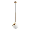 LM-1.198/A AMBER 1-light brass hanging lamp with a ball shade