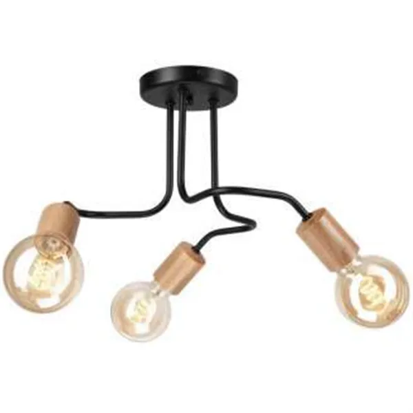 LM-3.195 CONOR 3-light ceiling lamp black / oak