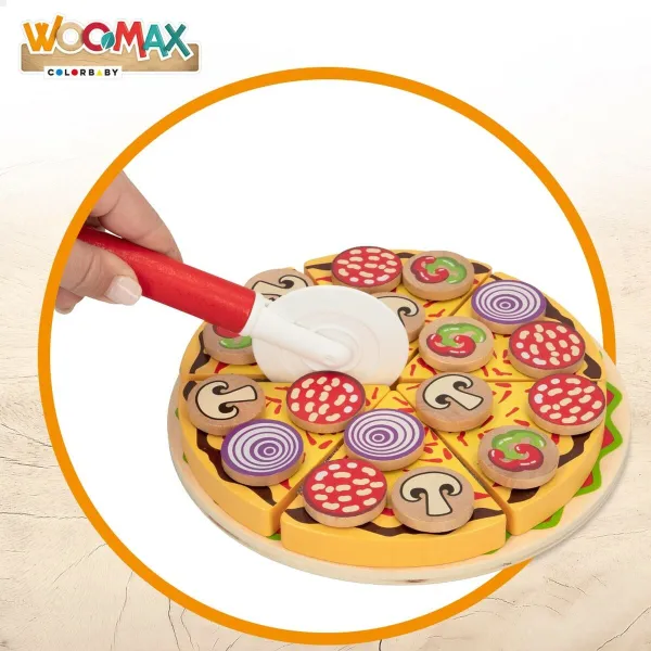 Деревянная игра Woomax Pizza 27 Предметы (6 штук)