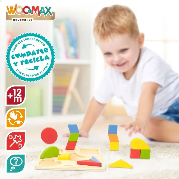 Koka Puzle Bērniem Woomax Veidoli + 12 mēneši 16 Daudzums (6 gb.)