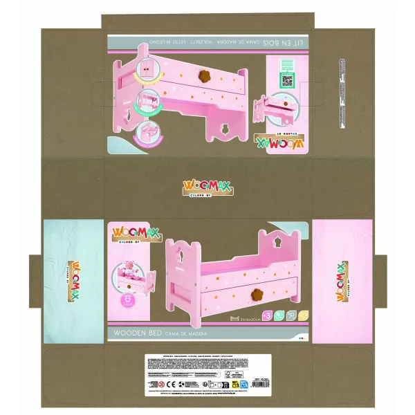 Bed Woomax Pink 4 Units 31 x 20 x 16 cm