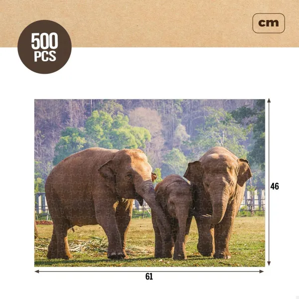 Palapeli Colorbaby Elephant 500 Kappaletta 6 osaa 61 x 46 x 0,1 cm
