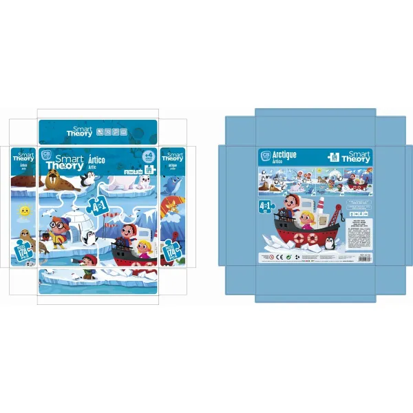 Child's Puzzle Colorbaby Artic 4-in-1 174 Pieces 136 x 34 cm (6 Units)